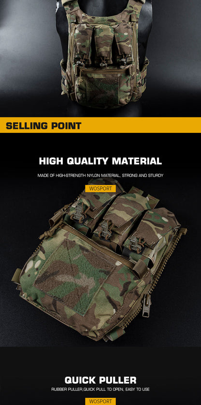 Assault Adapt Banger Back Panel Zip-On Rear Pack – Tactical Vest FCPC V5 Plate Carrier Accessories Bag with GP Pouch & Multitools Pocket