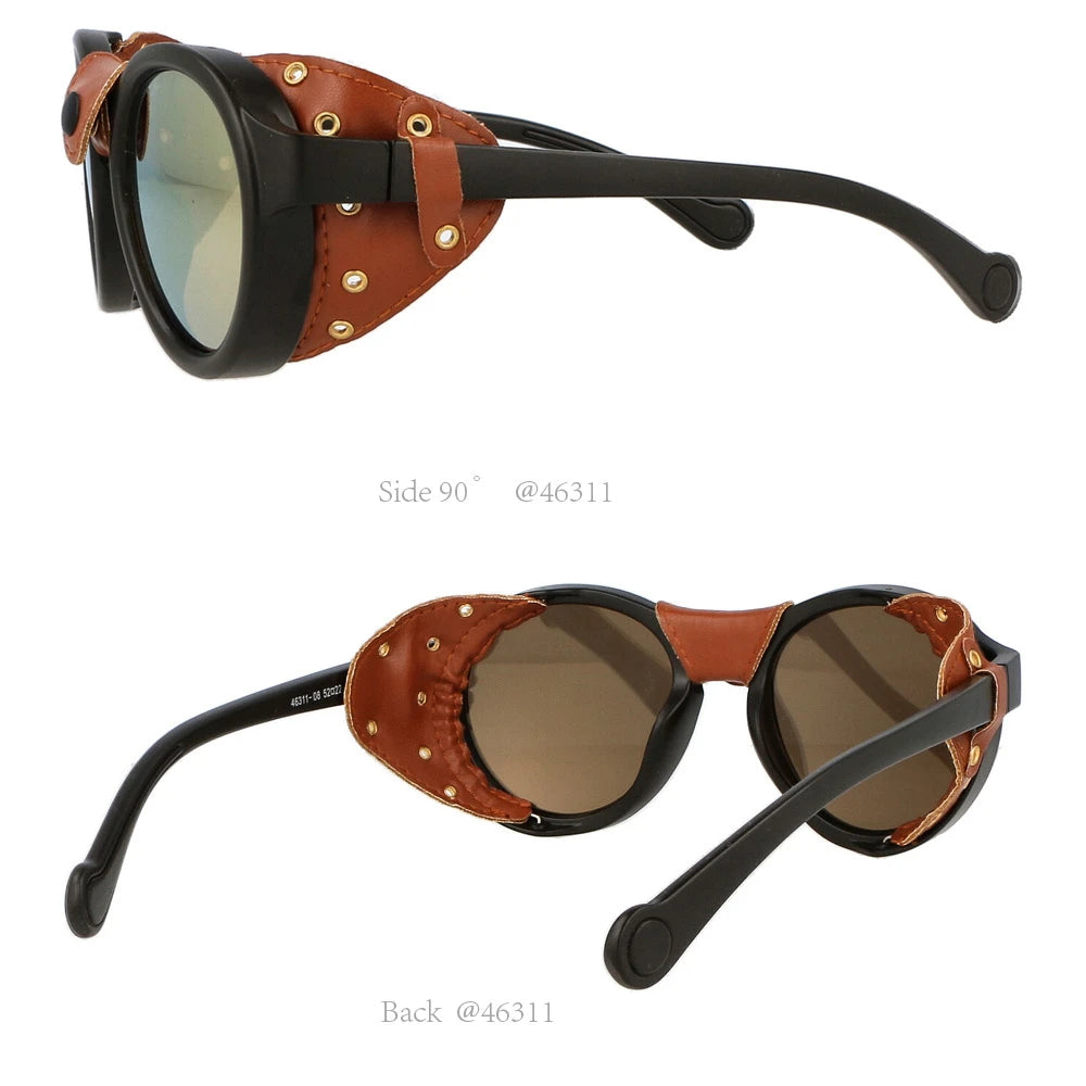 46311 Steampunk Oval Windproof Goggles – Vintage UV400 Sunglasses for Men & Women