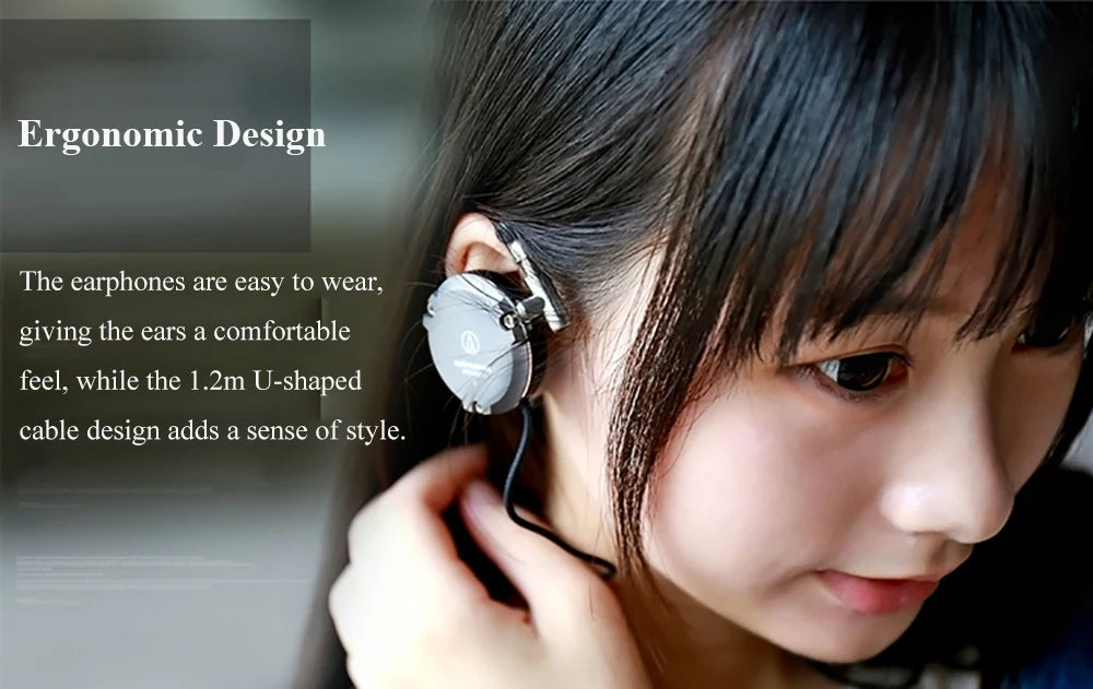 Audio-Technica ATH-EM7X Wired Sport Ear Hook Earphones with Heavy Bass for Android & iPhone