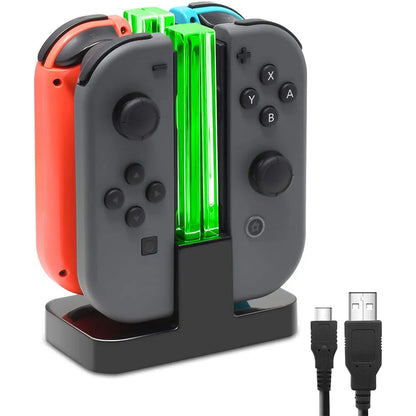 Nintendo Switch 4-Controller Charging Dock — LED Indicator Charging Station for Joy-Con Accessories