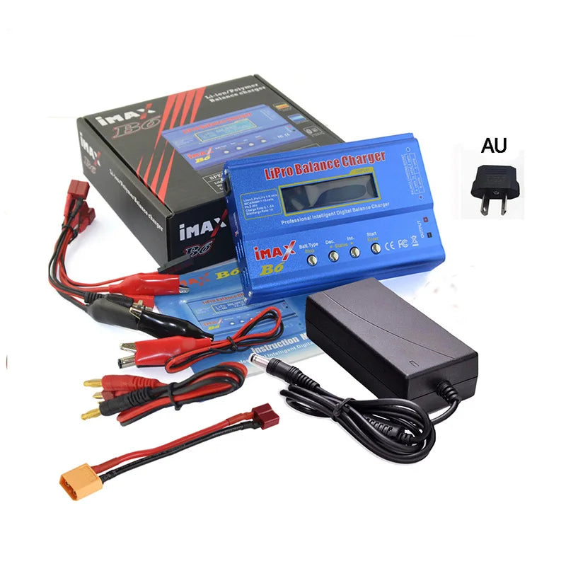 IMAX B6 Balance Charger for RC Helicopters – LCD NIMH/NICD Battery Discharger with 15A 6A Power Adapter