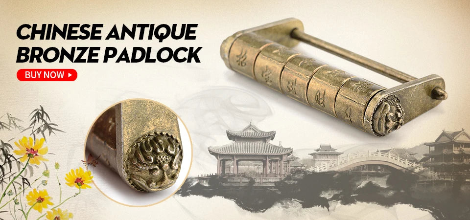 NAIERDI Small Antique Metal Lock – Decorative Hasps Hook Padlock for Wooden Jewelry Boxes, Furniture Hardware with Screws