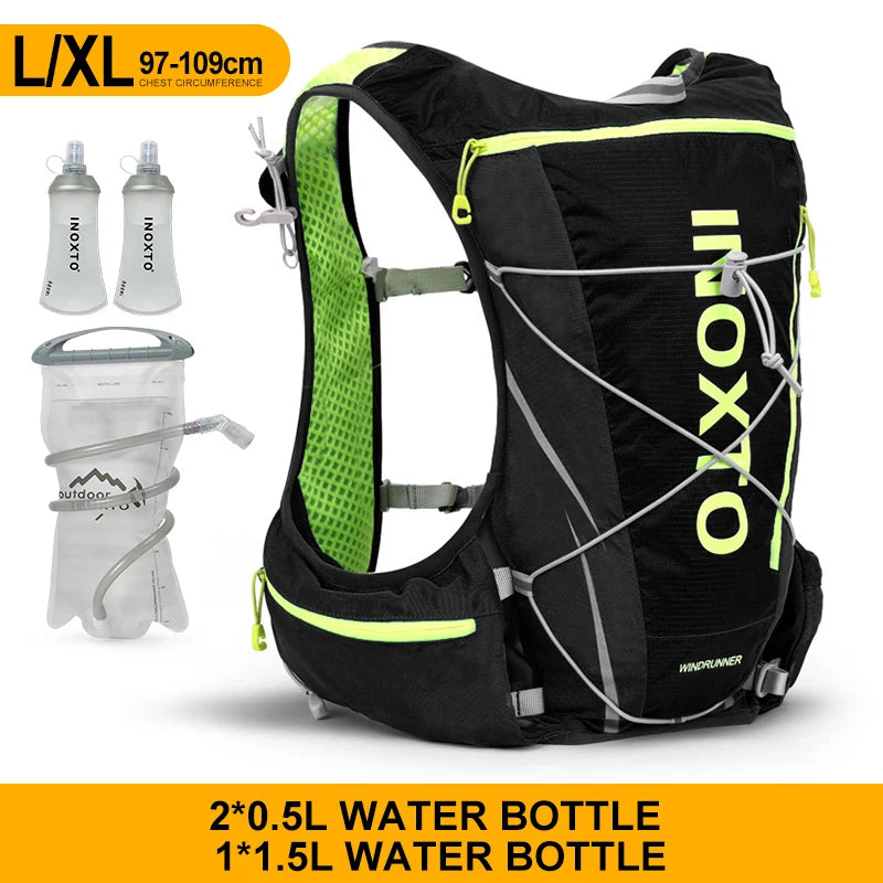 8L Running & Cycling Hydration Vest Backpack — Hiking & Marathon Water Pack with 1.5L Bladder and 500ml Bottle