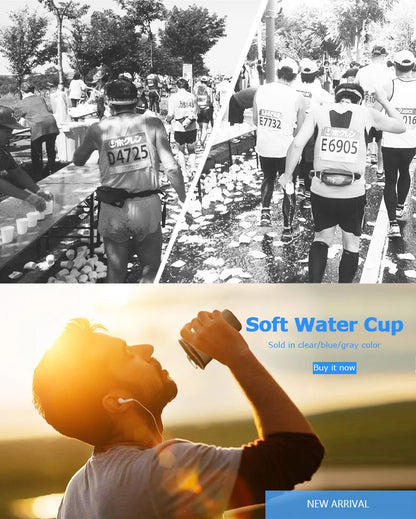 AONIJIE Soft Flask Water Bottle — 250ml/500ml Folding, Collapsible, TPU BPA-Free for Running Hydration Packs, Waist Bags & Vests (SD09/SD10)