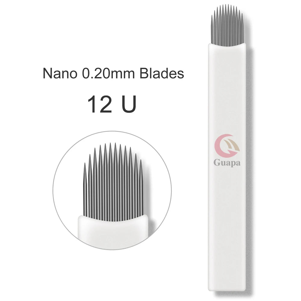 White Microblading Needles – 9/11/12/14/18/21 for Permanent Makeup, Eyebrow Tattoo & Embroidery Pen Supplies