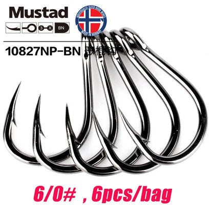 Mustad Norway Sea Fishing Hooks – Super Strong Big Circle Hooks, Sizes 1#-12/0# 10827NP-BN