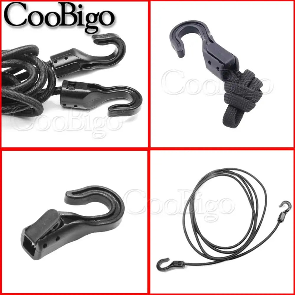 Heavy Duty Elastic Bungee Cord with Plastic Hooks - Shock Strap for Car, Luggage, Tents, Kayaks, Bikes and Boats