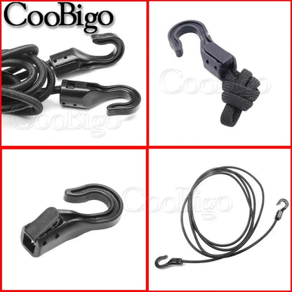Heavy Duty Elastic Bungee Cord with Plastic Hooks - Shock Strap for Car, Luggage, Tents, Kayaks, Bikes and Boats