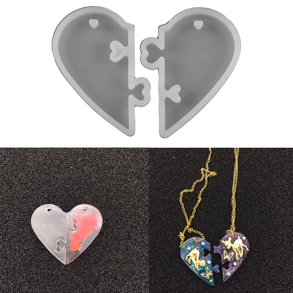 Heart Lock Pendant Silicone Mold – DIY Epoxy Resin Jewelry Making Charm Molds