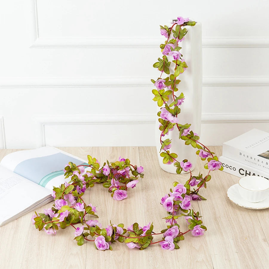 250CM Artificial Rose Flower Vine — Wedding, Home, Garden, Christmas & DIY Decoration Arch