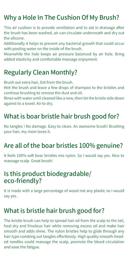 Bamboo Hair Brush for Women – Wide Tooth Styling Comb, Scalp Massage Brush for Smooth Hair & Barber Use