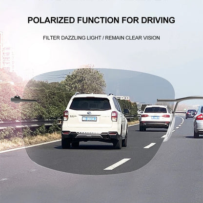 CAPONI Square Photochromic Polarized Sunglasses for Men - Rimless, Classic Design, UV400 Protection Eyewear (BS7467)