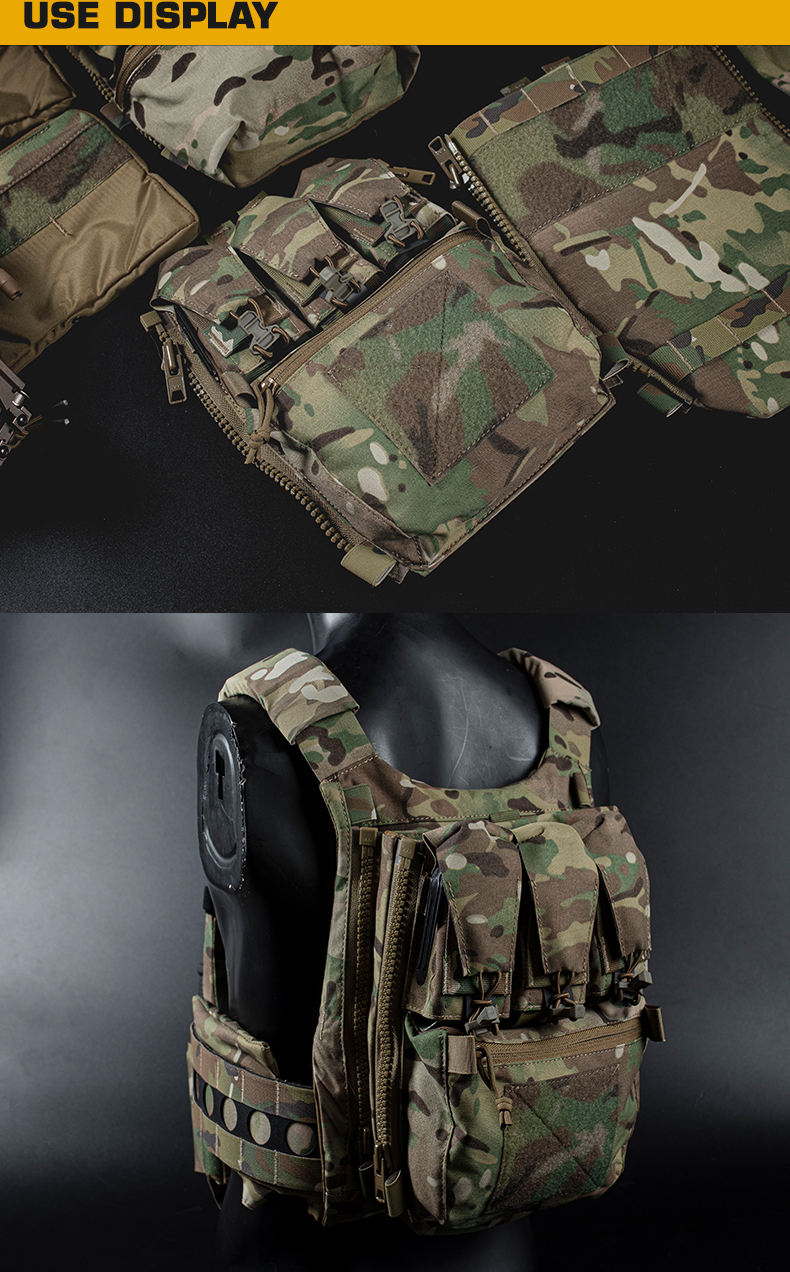 Assault Adapt Banger Back Panel Zip-On Rear Pack – Tactical Vest FCPC V5 Plate Carrier Accessories Bag with GP Pouch & Multitools Pocket