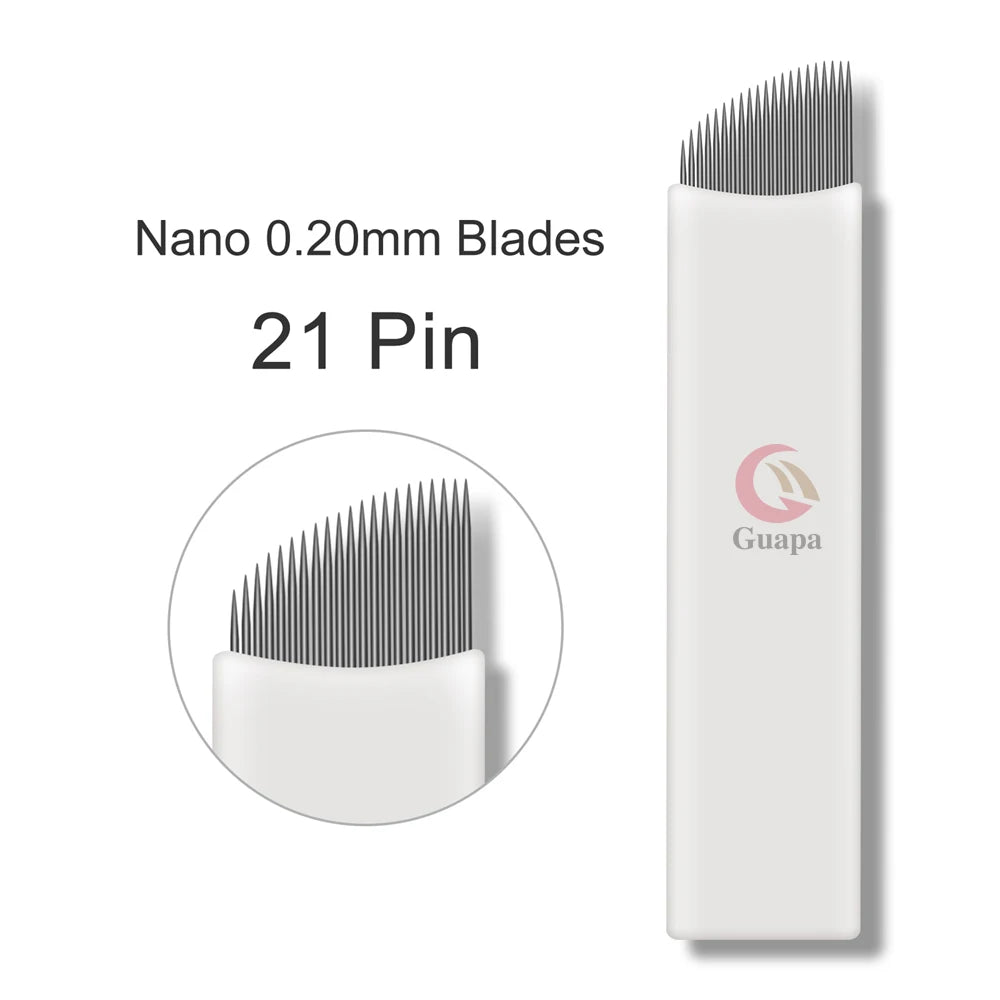 White Microblading Needles – 9/11/12/14/18/21 for Permanent Makeup, Eyebrow Tattoo & Embroidery Pen Supplies