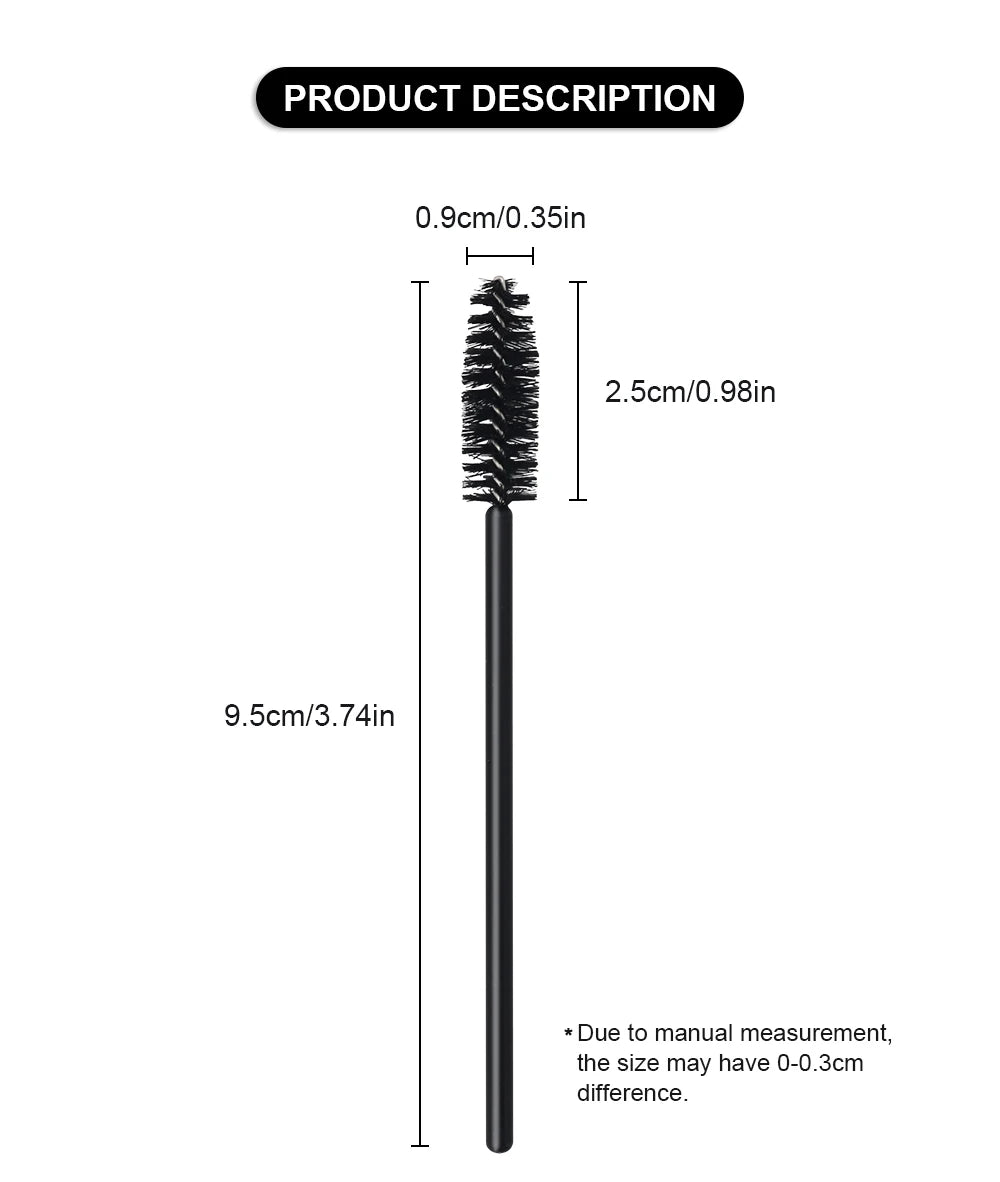 ANNAFRIS 50pcs Disposable Eyelash & Eyebrow Brushes — Soft Crystal Lash Extension Mascara Wands Makeup Tools