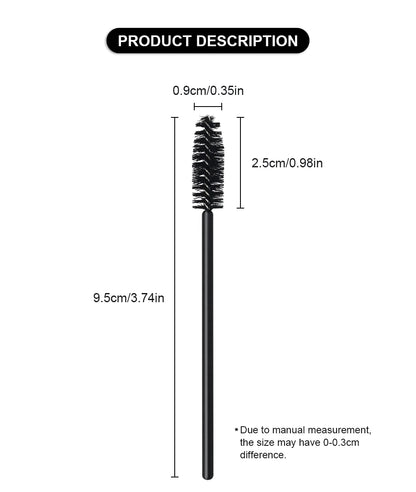 ANNAFRIS 50pcs Disposable Eyelash & Eyebrow Brushes — Soft Crystal Lash Extension Mascara Wands Makeup Tools