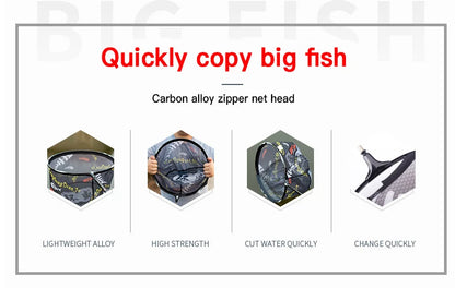 Carbon Fiber Anti-Hook Fishing Net Head – Ultra-Light Titanium Alloy Deepening Net Tool Accessory