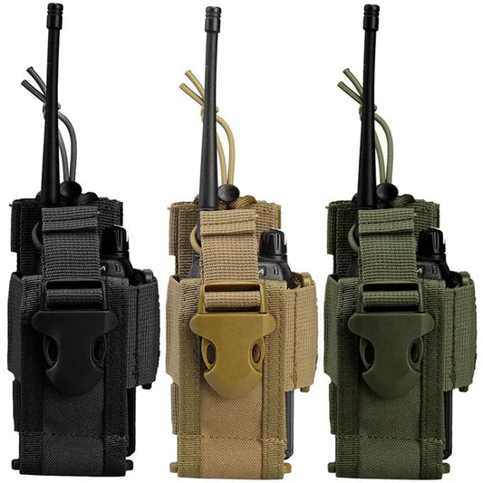 Adjustable Tactical Radio Holder Bag: Molle Two Way Radio Holster Pouch - Nylon Duty Military Storage Case for Walkie Talkie