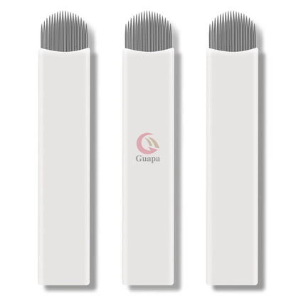 White Microblading Needles – 9/11/12/14/18/21 for Permanent Makeup, Eyebrow Tattoo & Embroidery Pen Supplies