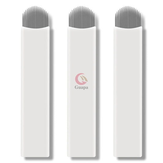 White Microblading Needles – 9/11/12/14/18/21 for Permanent Makeup, Eyebrow Tattoo & Embroidery Pen Supplies