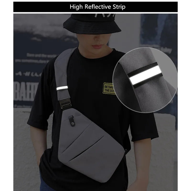 Ultra-Thin Anti-Theft Chest Bag for Men | Crossbody Sling Bag for Travel & Sports | Fengdong Mini Shoulder Bag