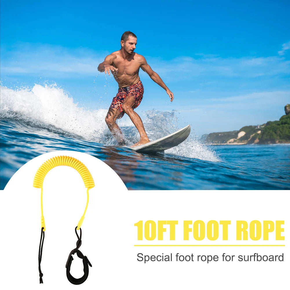 SUP Surf Ankle Leash — Coiled Elastic Leg Rope for Stand Up Paddle Boards & Surfboards