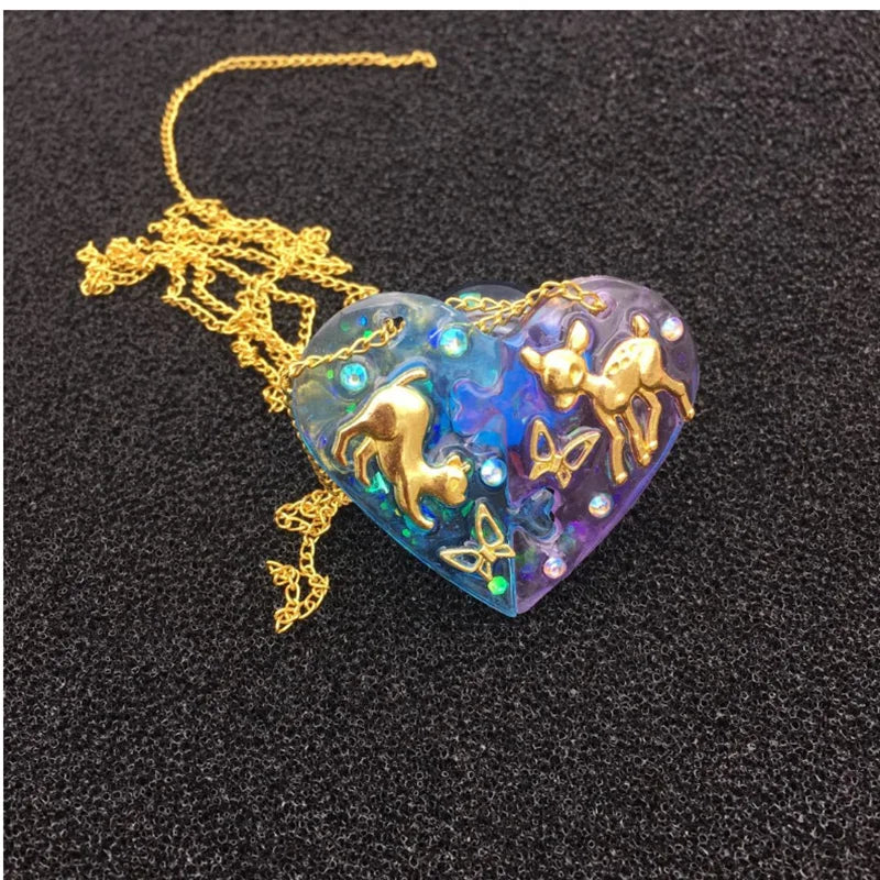 Heart Lock Pendant Silicone Mold – DIY Epoxy Resin Jewelry Making Charm Molds