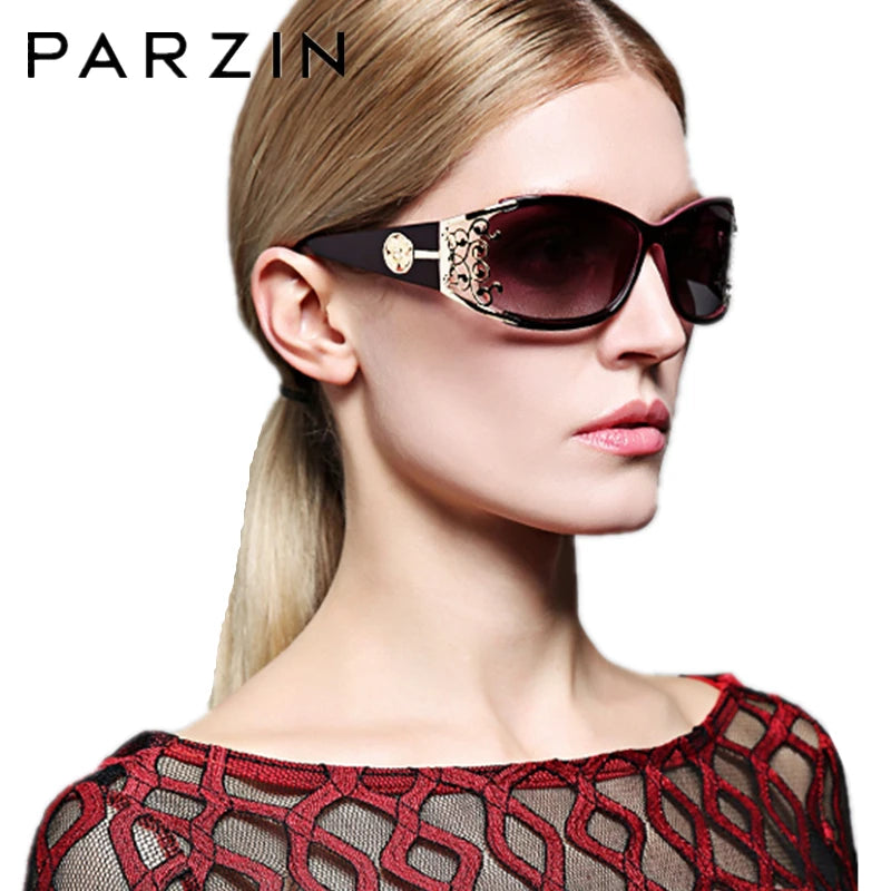 PARZIN Luxury Women’s Sunglasses – Designer Vintage Polarized Driving Shades with Hollow Lace