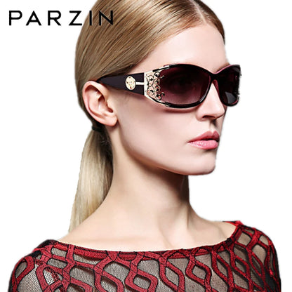 PARZIN Luxury Women’s Sunglasses – Designer Vintage Polarized Driving Shades with Hollow Lace