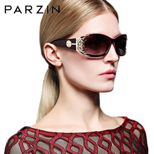 PARZIN Luxury Women’s Sunglasses – Designer Vintage Polarized Driving Shades with Hollow Lace