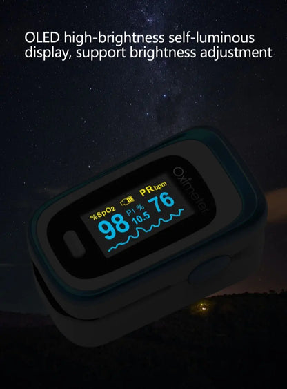 KIUZOU Finger Pulse Oximeter – SPO2, PR, PI, RR Blood Oxygen Monitor with OLED Display