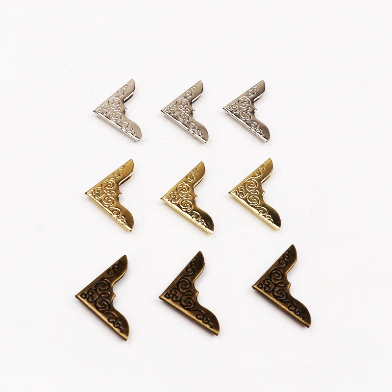 Metal Bronze Book and Scrapbooking Album Corner Protectors - DIY Photo Album Menu Folder Corners, CP1808