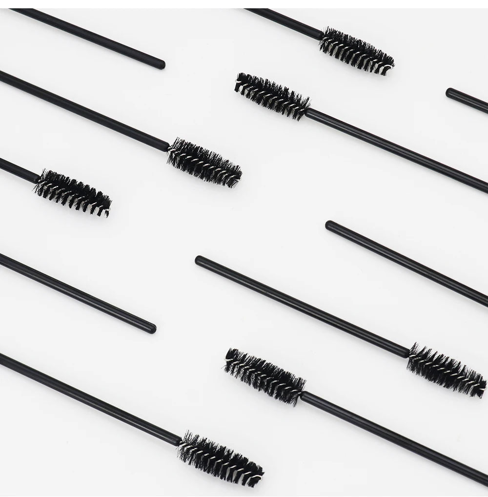 ANNAFRIS 50pcs Disposable Eyelash & Eyebrow Brushes — Soft Crystal Lash Extension Mascara Wands Makeup Tools