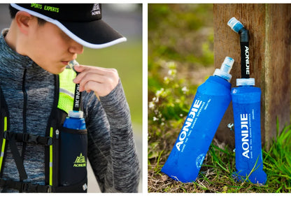 AONIJIE Soft Flask Water Bottle — 250ml/500ml Folding, Collapsible, TPU BPA-Free for Running Hydration Packs, Waist Bags & Vests (SD09/SD10)