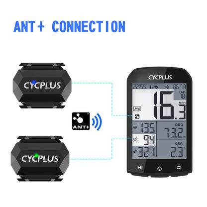 CYCPLUS Dual Sensor Bike Computer — Cadence & Speedometer with ANT+ Bluetooth, Waterproof GPS Cycling Accessory