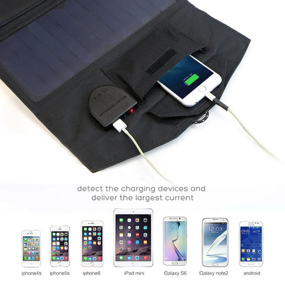 ALLPOWERS 21W Flexible Solar Panel - Foldable, High Efficiency 5V/18V Solar Battery Charger for iPhone & Travel