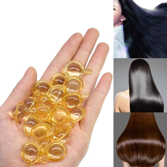 10Pcs Hair Vitamin Capsules: Pro Keratin Complex Oil for Smooth, Silky Hair - Repair Damaged Hair with Moroccan Oil Serum, Anti Hair Loss Hair Mask