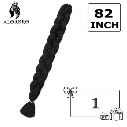 82-Inch Synthetic Braiding Hair Extensions – Jumbo Crochet Box Twist Braids in Green, Red, Pink & Yellow, Pure Color Wholesale