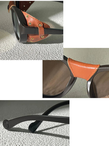 46311 Steampunk Oval Windproof Goggles – Vintage UV400 Sunglasses for Men & Women