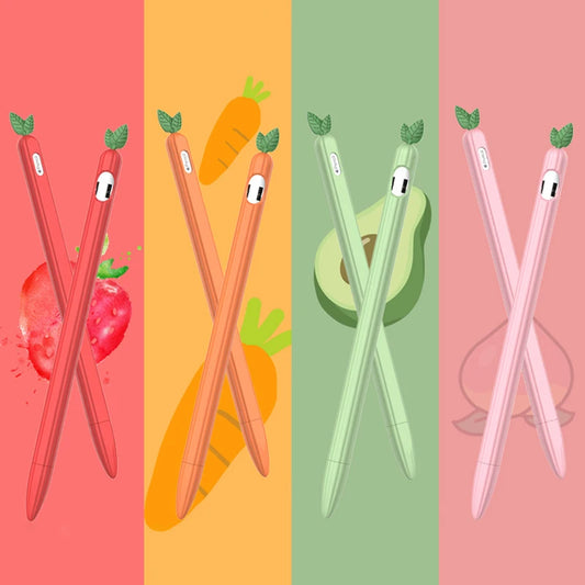Cute Fruits Silicone Case for Apple Pencil – Protective Cover for 1st and 2nd Generation Apple Pencil – Vegetable-Themed Silicone Cases