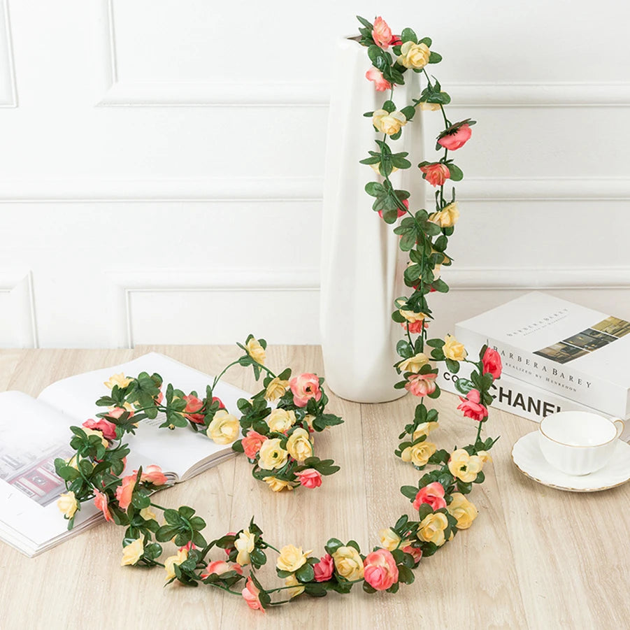 250CM Artificial Rose Flower Vine — Wedding, Home, Garden, Christmas & DIY Decoration Arch