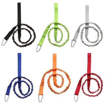 Adjustable Paddle Leash — Kayak & Surfboard Ankle Rope with Elastic Lanyard and Safety Carabiner