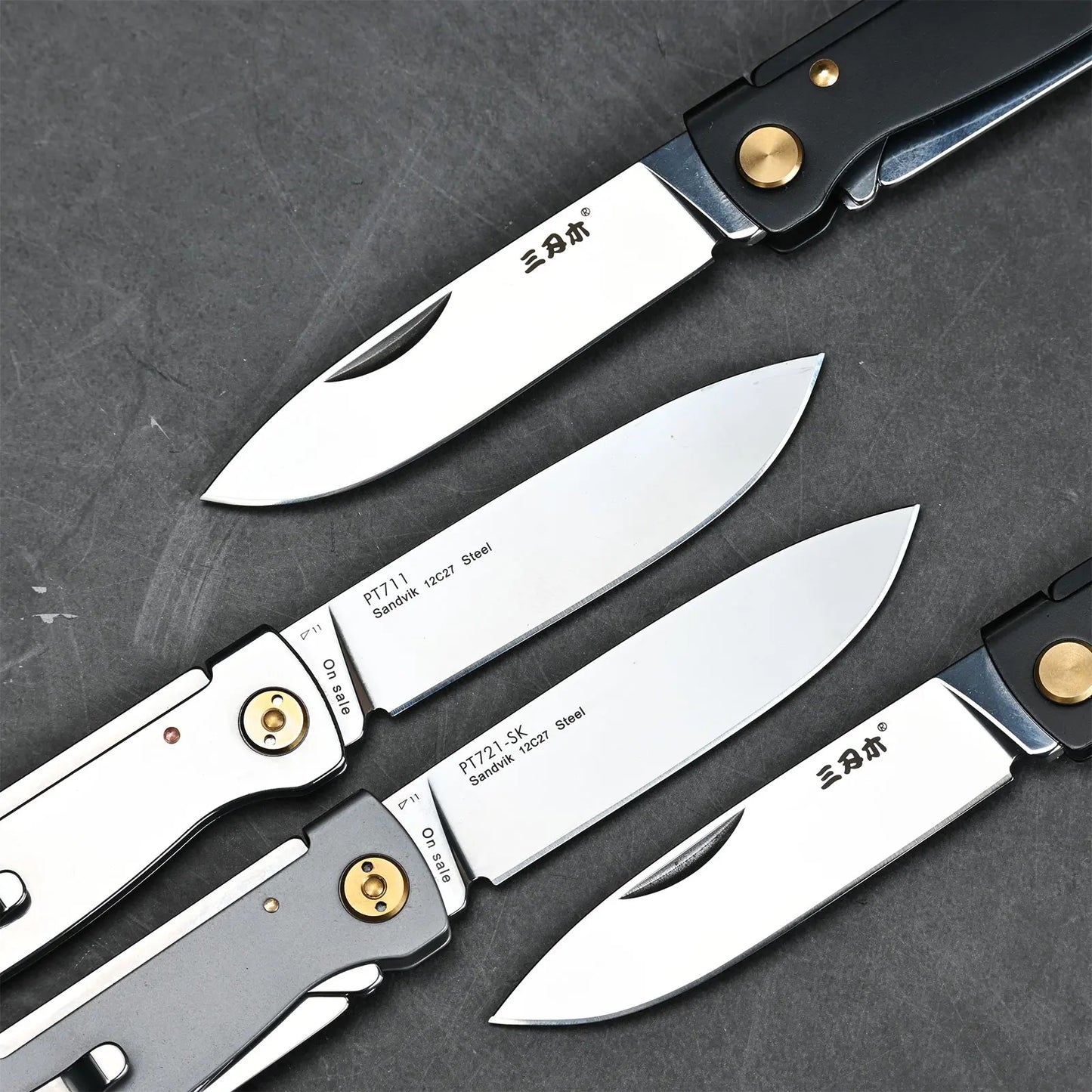 PT711/PT721 Pocket Folding Knife – 12C27 Steel EDC Survival Tool, Outdoor Camping Knife with Scissors and Liner Lock