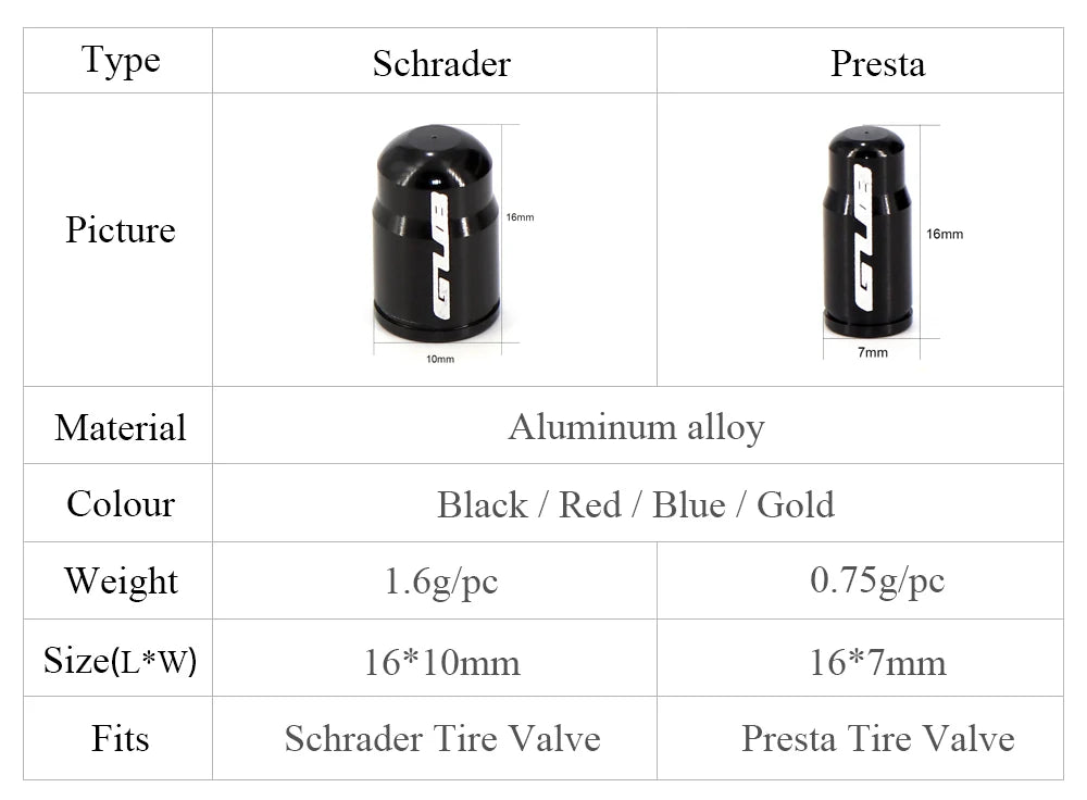 4pcs Aluminum Bike Tire Valve Caps – Ultralight MTB Road Mountain Schrader/Presta Tyre Protectors