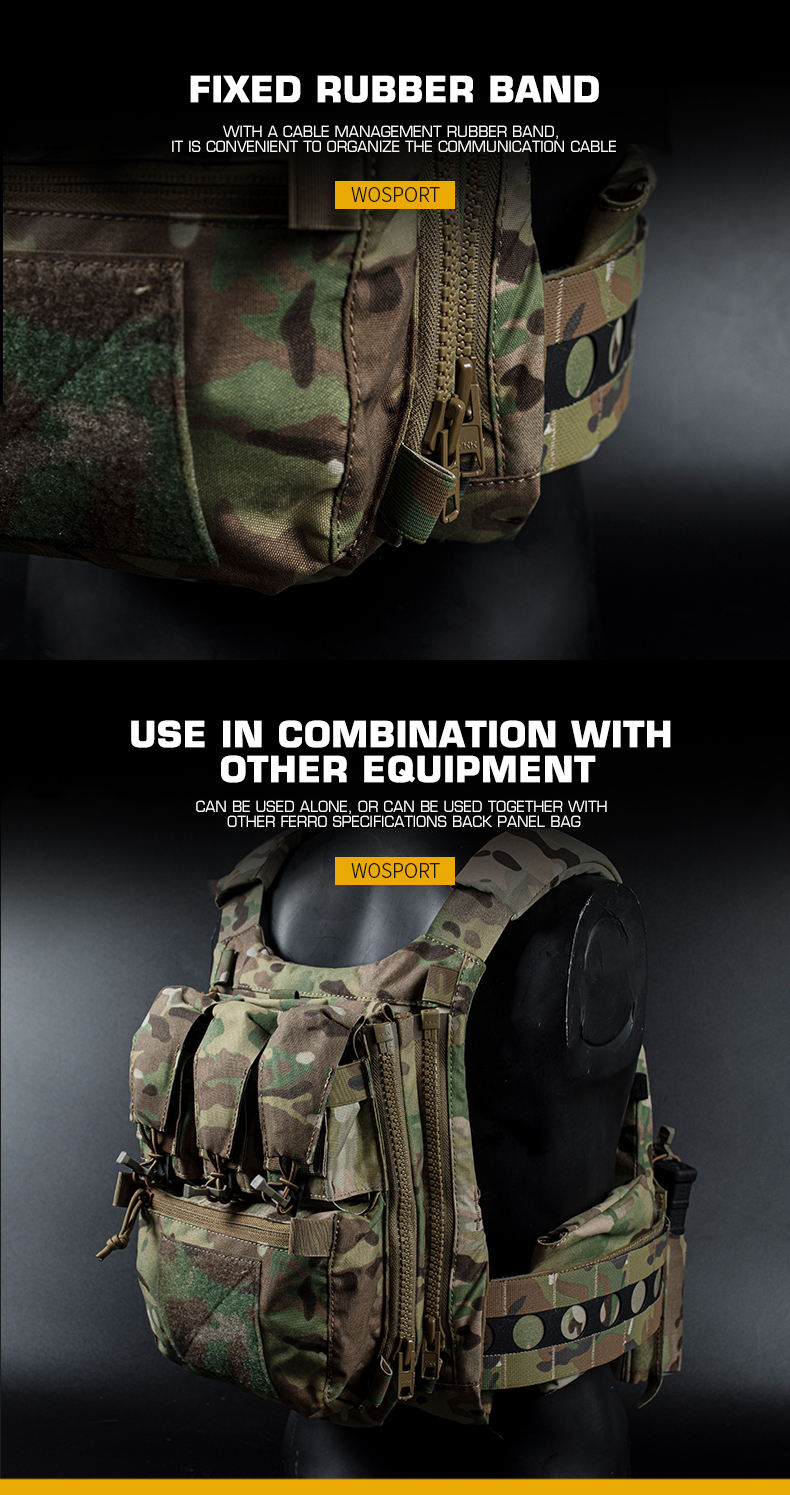 Assault Adapt Banger Back Panel Zip-On Rear Pack – Tactical Vest FCPC V5 Plate Carrier Accessories Bag with GP Pouch & Multitools Pocket