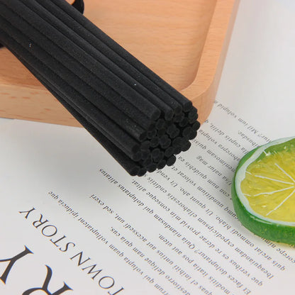100PCS Black Fiber Rattan Sticks – Reed Diffuser Refill Sticks for Aromatherapy, 40/35/30/25/22/19/10cm