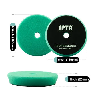 SPTA Car Buffing Polishing Pads – 3", 5", 6" T-Shape Sponge for DA/RO/GA Buffer Polisher