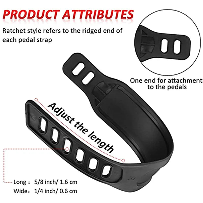 2/4pcs Exercise Bike Pedal Straps – Adjustable Length Cycling Belts for Stationary Fitness, Fix Bands Tape