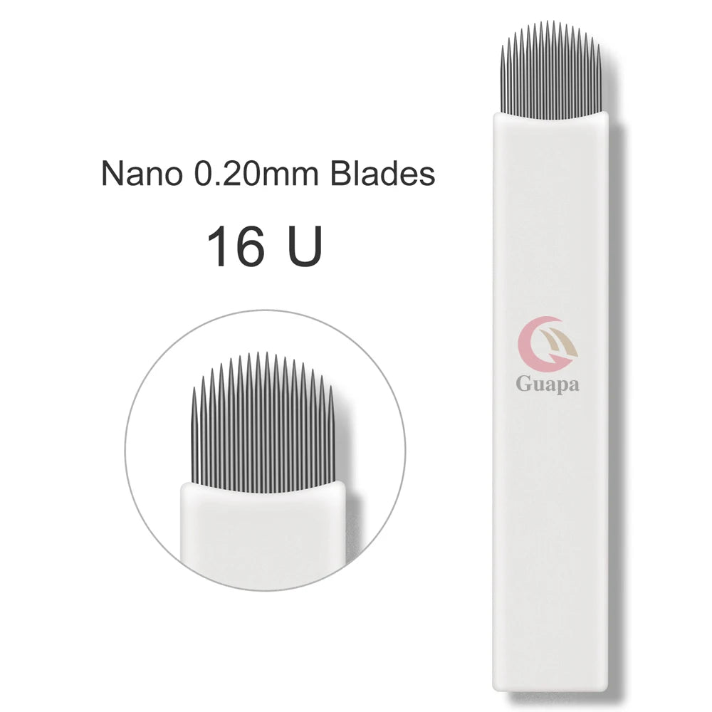 White Microblading Needles – 9/11/12/14/18/21 for Permanent Makeup, Eyebrow Tattoo & Embroidery Pen Supplies