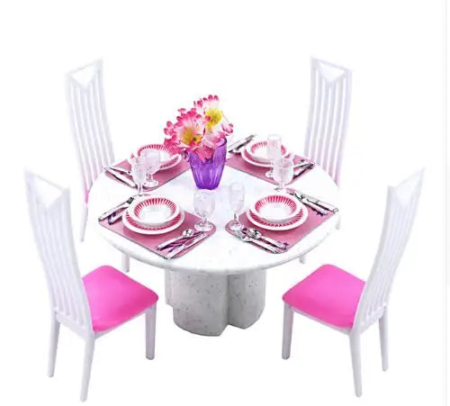 Princess Bathroom Furniture Set for Barbie Dollhouse – 30cm Accessories with Shower & Toilet